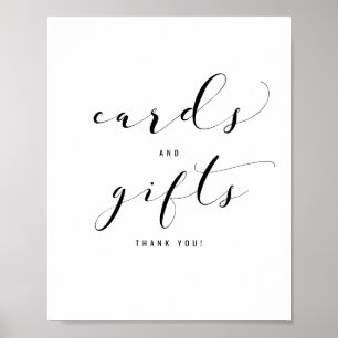 Wedding Elegant Calligraphy Cards & Gifts Sign Poster