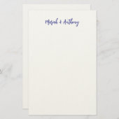 Wedding Elegant Creative Classical Blue White Briefpapier (Vorne/Hinten)
