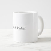 Wedding Elegant Minimalist Calligraphy Black White Jumbo-Tasse (Vorderseite Rechts)