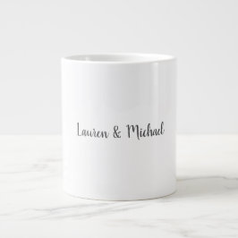 Wedding Elegant Minimalist Calligraphy Black White Jumbo-Tasse