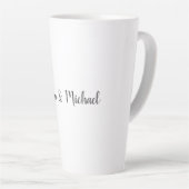 Wedding Elegant Minimalist Calligraphy Black White Milchtasse (Rechte Ecke)