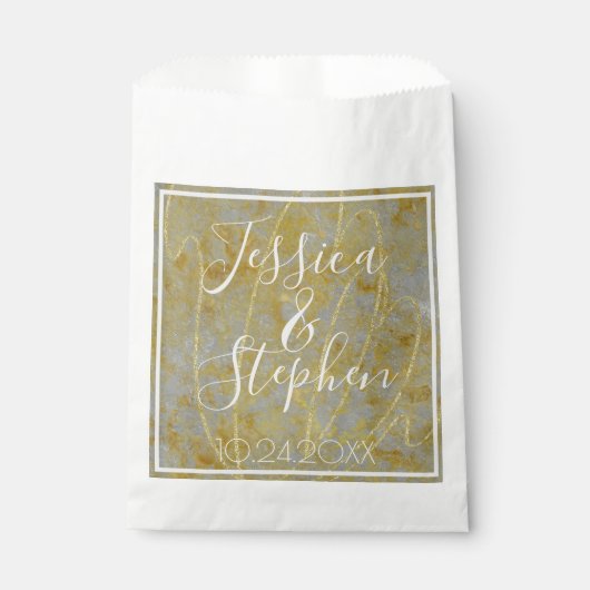 Wedding Elegant Silver Lining Party Favor Bags Geschenktütchen (Vorderseite)