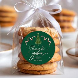 Wedding Elegant Watercolor Greenery Pine Tree Runder Aufkleber