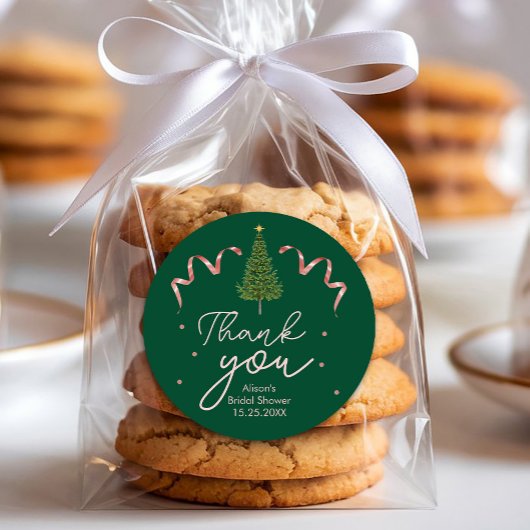 Wedding Elegant Watercolor Greenery Pine Tree Runder Aufkleber