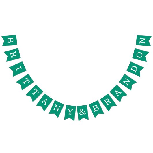 Wedding Emerald Green einfache Braut und Namen Wimpelkette (Alle)