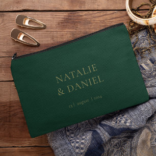Wedding Emerald Green und Gold Chic Zubehörtasche