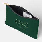Wedding Emerald Green und Gold Chic Zubehörtasche (Offen)