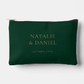 Wedding Emerald Green und Gold Chic Zubehörtasche (Vorderseite)