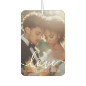 Wedding engagement photo love couples names date autolufterfrischer (Vorderseite)