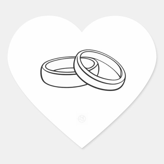 Wedding Envelope Sticker | Elegant Rings Heart (Vorderseite)