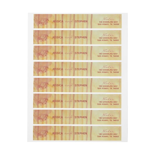 Wedding Envelope WrapAround Label asiatisch beeinf (Bogen)