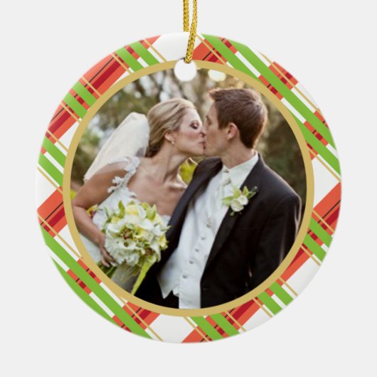 Wedding | erste WeihnachtsFoto-Verzierung Keramik Ornament (Vorne)