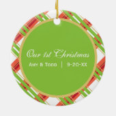 Wedding | erste WeihnachtsFoto-Verzierung Keramik Ornament (Hinten)