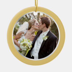 Wedding erste WeihnachtsFoto-Verzierung Keramik Ornament