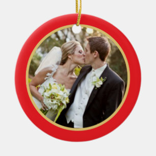 Wedding   erste WeihnachtsFoto-Verzierung Keramikornament