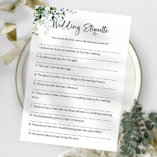 Wedding Etiquette Funny Brautparty Game Einladung