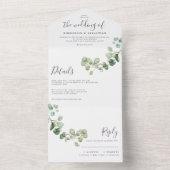 Wedding Eucalyptus botanical invitation elegant All In One Einladung (Innen Boden)