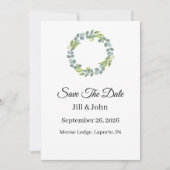 Wedding Eucalyptus Wreath Vertical  Save the Date  (Vorderseite)