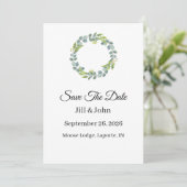 Wedding Eucalyptus Wreath Vertical Save the Date (Stehend Vorderseite)