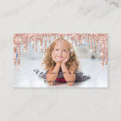 WeddinG Eventplaner Glitzer Tropfen Rose Foto Visitenkarte (Vorderseite)