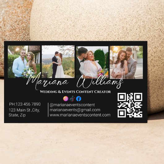 Wedding&Events Content Creator 4 Fotos qr Code Visitenkarte