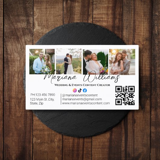 Wedding&Events Content Creator Fotos qr Code chic Visitenkarte