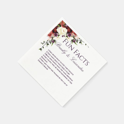 Wedding Fall Floral White Fun Fakten Serviette (Ecke)