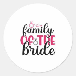 Wedding Family Of The Bride Runder Aufkleber