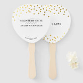 WEDDING FAN Moderne schicke Goldkonfetti Fächer (Vorne und Hinten)