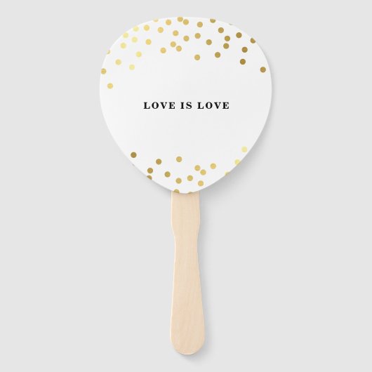 WEDDING FAN Moderne schicke Goldkonfetti Fächer (Rückseite)