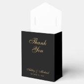 Wedding Faux Gold Black Monogram in Crest Luxury  Geschenkschachtel (Geöffnet)