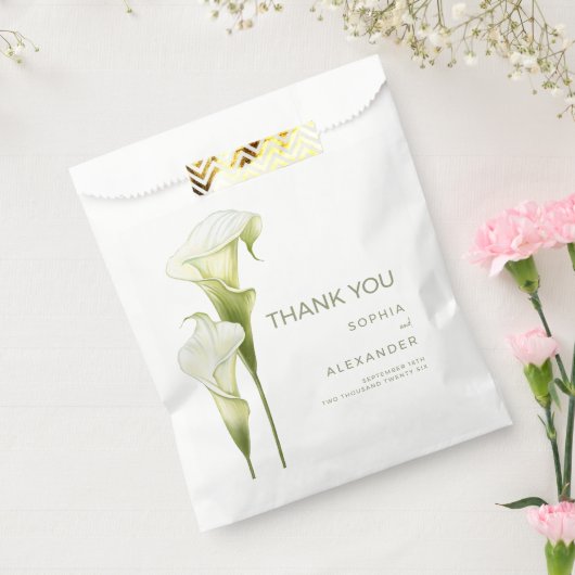 Wedding Favor Bags "Delicate Calla Lilies" Geschenktütchen (Versiegelt)