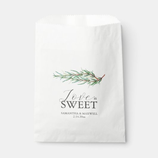 Wedding Favor Bags Love Is Sweet Rosemary Geschenktütchen (Vorderseite)