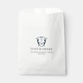 Wedding Favor Bags Monogram Navy Blue Geschenktütchen