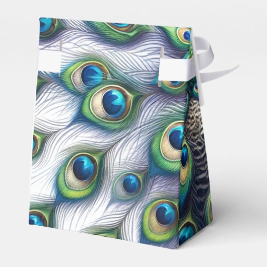 Wedding Favor Boxes Royal Peacock Geschenkschachtel (Rückseite)