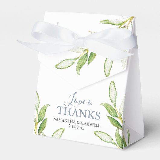 Wedding Favor Boxes Watercolor Greenery Geschenkschachtel (Vorderseite)