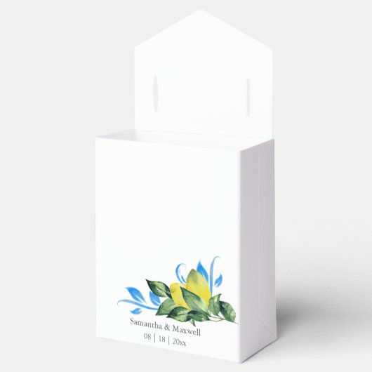Wedding Favor Boxes Watercolor Lemon Geschenkschachtel (Geöffnet)