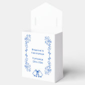 Wedding Favour Box Blue Sapphire Bells Scrollwork Geschenkschachtel (Geöffnet)