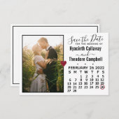 Wedding Februar 2022 Calendar Foto White Save The Date (Vorne/Hinten)