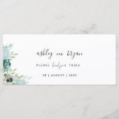 Wedding Find Your Table Dusty Blue Floral Card Programm (Vorderseite)