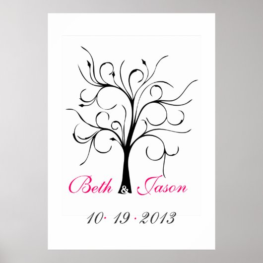 Wedding Finger Print Tree Poster (Vorne)