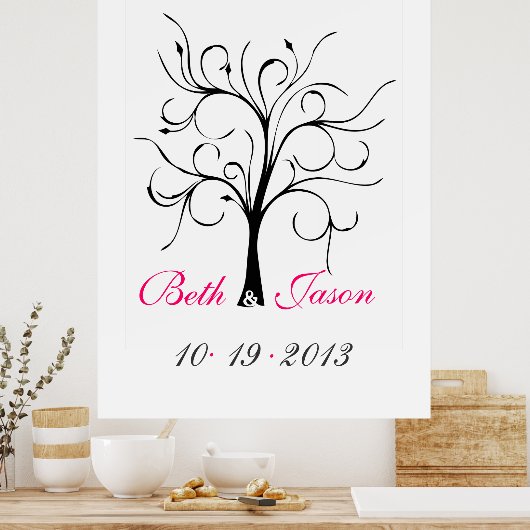Wedding Finger Print Tree Poster (Küche)