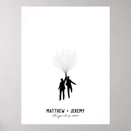 Wedding Fingerprint Balloon Gästebuch (Vorne)