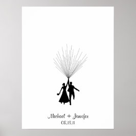 Wedding Fingerprint Balloon Guestbook Poster