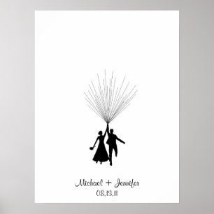 Wedding Fingerprint Balloon Guestbook Poster