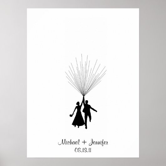 Wedding Fingerprint Balloon Guestbook Poster (Vorne)
