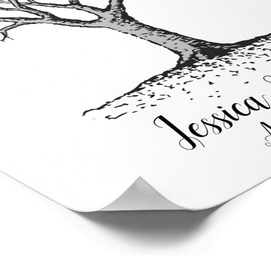 Wedding Fingerprint Guest Book Poster (Ecke)