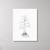 Wedding Fingerprint Tree Gästebuch - Leinwand (Vorderseite)