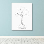 Wedding Fingerprint Tree Gästebuch - Leinwand (Insitu (Holzboden))