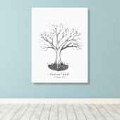 Wedding Fingerprint Tree Gästebuch - Leinwand (Insitu (Holzboden))
